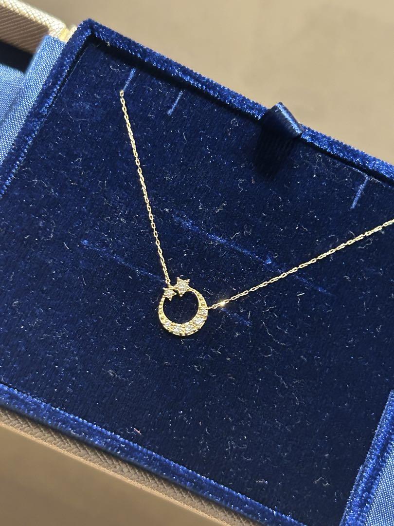 ほぼ未使用品✨月と星モチーフのK18イエローゴールドの