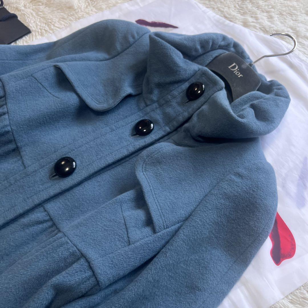 【良品】BURBERRY BLUE LABEL ロングコート ライトブルー 36