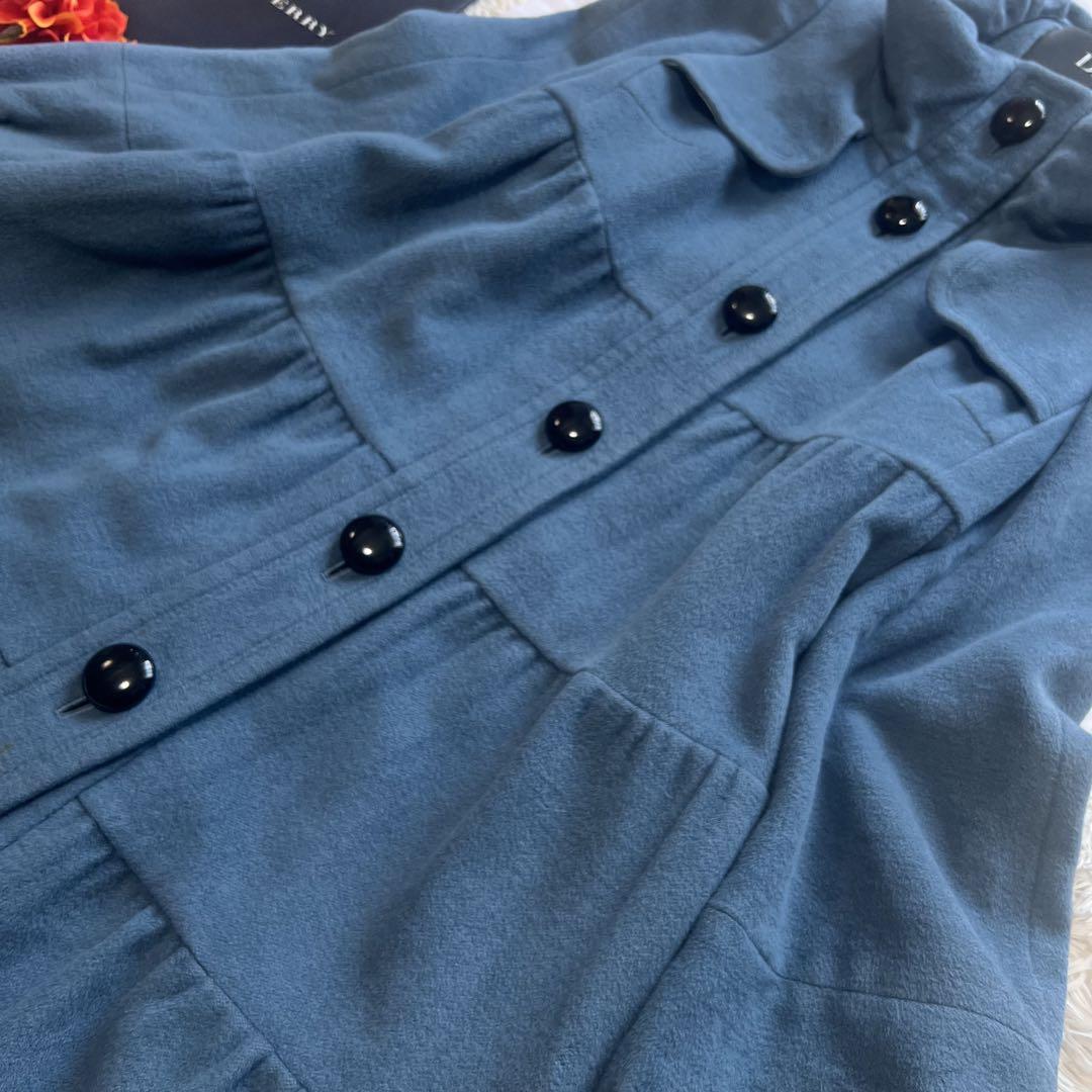 【良品】BURBERRY BLUE LABEL ロングコート ライトブルー 36