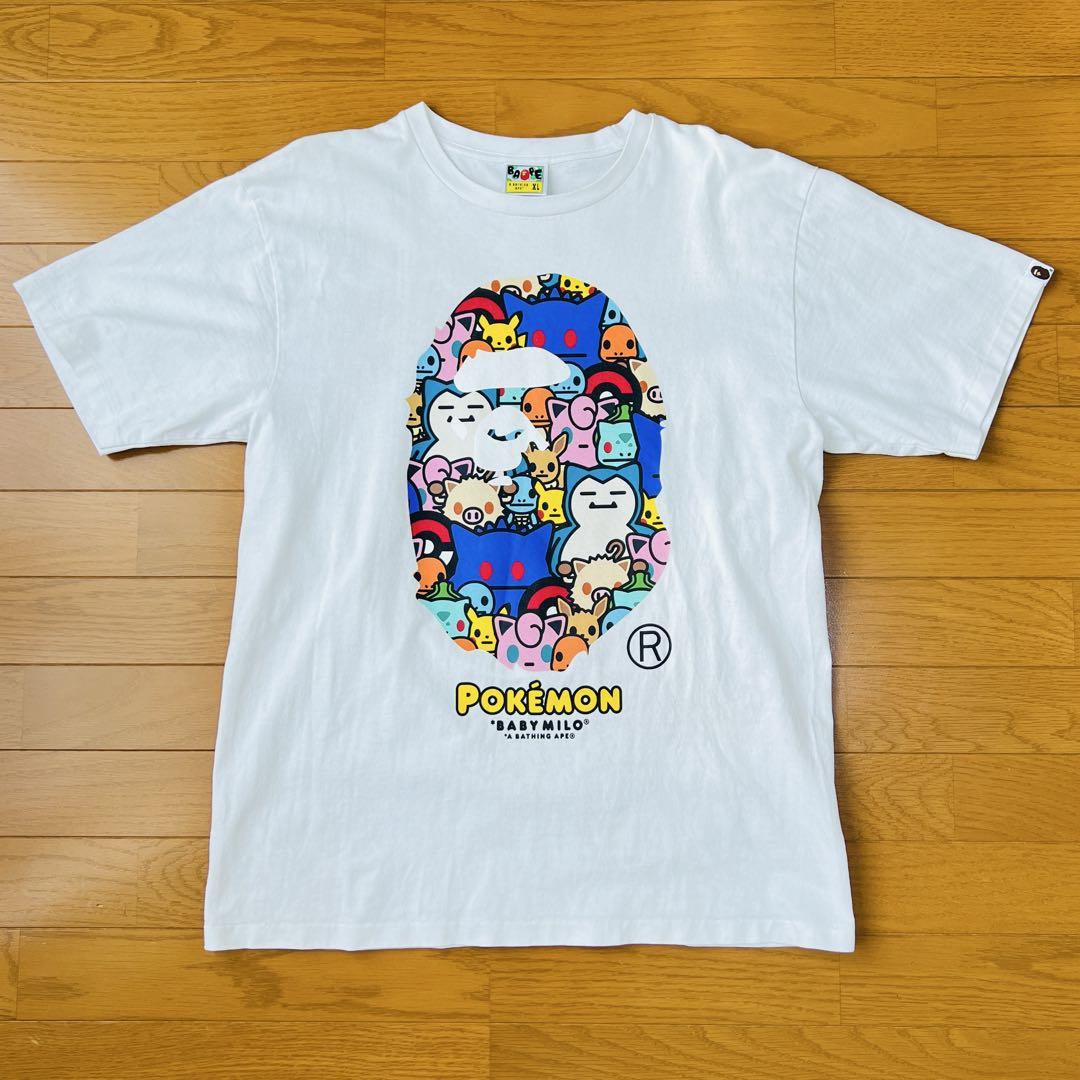 アベイシングエイプ ポケモン Tシャツ milo BAPE ホワイト XL