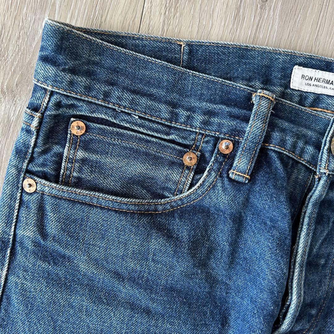 アメリカ製 ロンハーマン デニムパンツ RAW 30×32 ボタンフライ 青耳 アメリカ製 ロンハーマン デニムパンツ RAW 30×32 ボタンフライ 青耳
