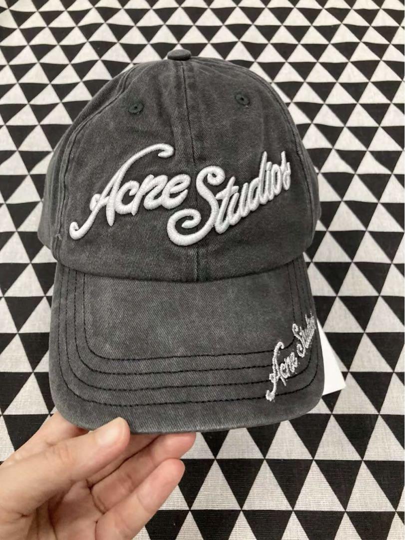 Acne Studios キャップ グレー 刺繍