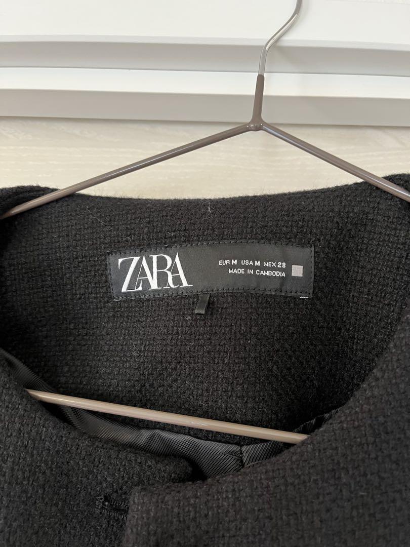 ZARA ブラック ノーカラージャケット