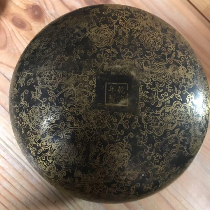 します 古銅 水筒 検:清朝.中国古玩 8ZA4U-m97614233634 金彩 福紋 になる
