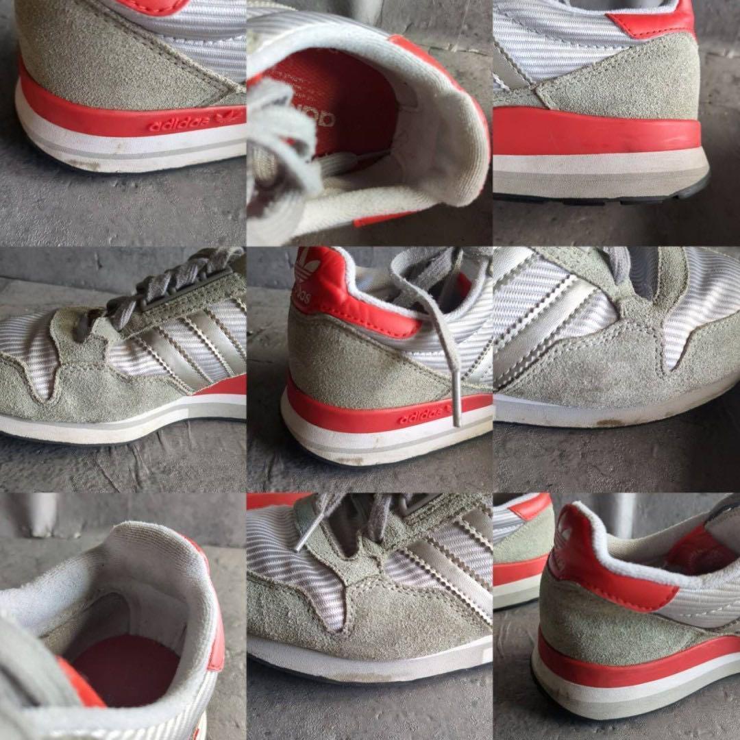 【adidas】 (24.0) B26167 レッド グレー スニーカー