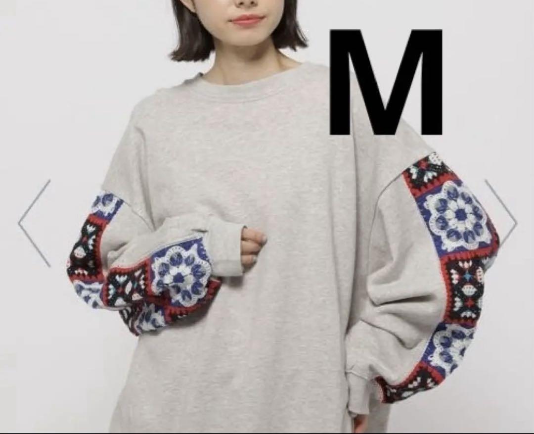 ニコアンド　新品未使用　クロシェコンビプルオーバー　Mサイズ 新品 ニコアンド クロシェコンビプルオーバー M - トップス一 番