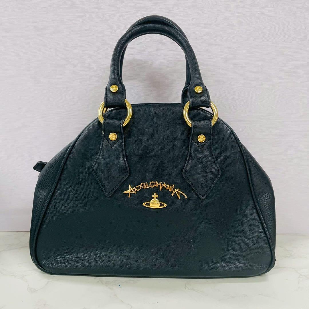 Vivienne Westwood ブラック ハンドバッグ ゴールド金具