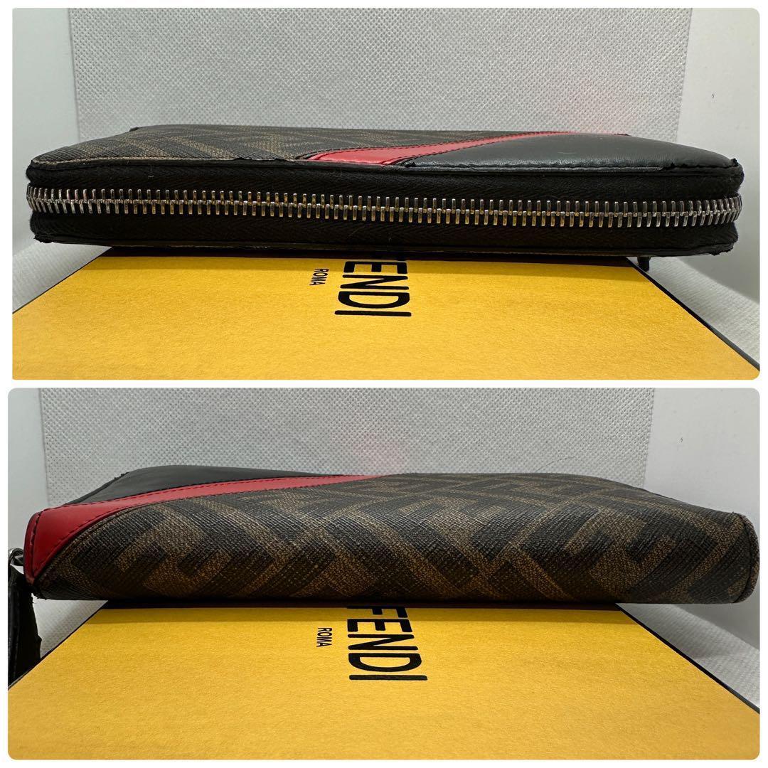 ⭐️美品 現行⭐️FENDI ダイアゴナル ズッカ ラウンドファスナー 財布 FF