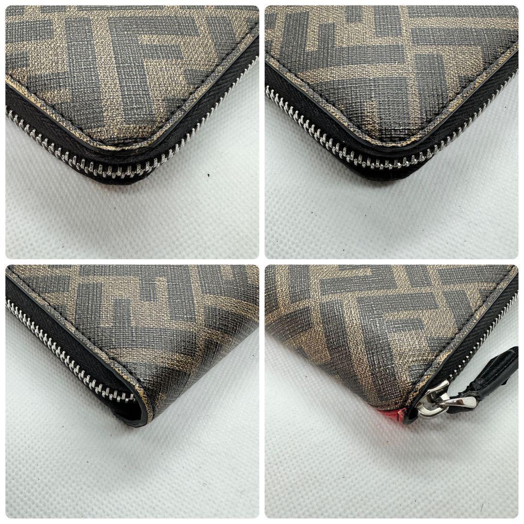 ⭐️美品 現行⭐️FENDI ダイアゴナル ズッカ ラウンドファスナー 財布 FF