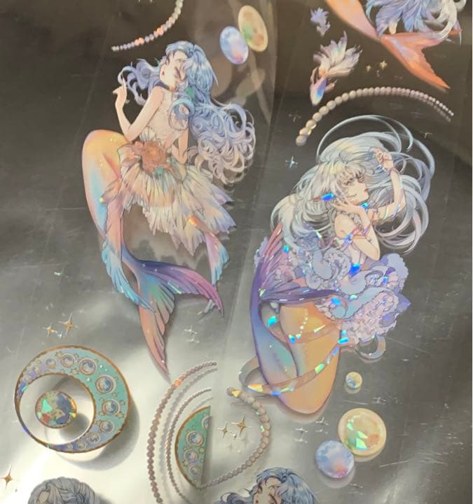 海外マステ 一木一横 鲛霞落辉 PET 贝壳光版 切り売り1ループ