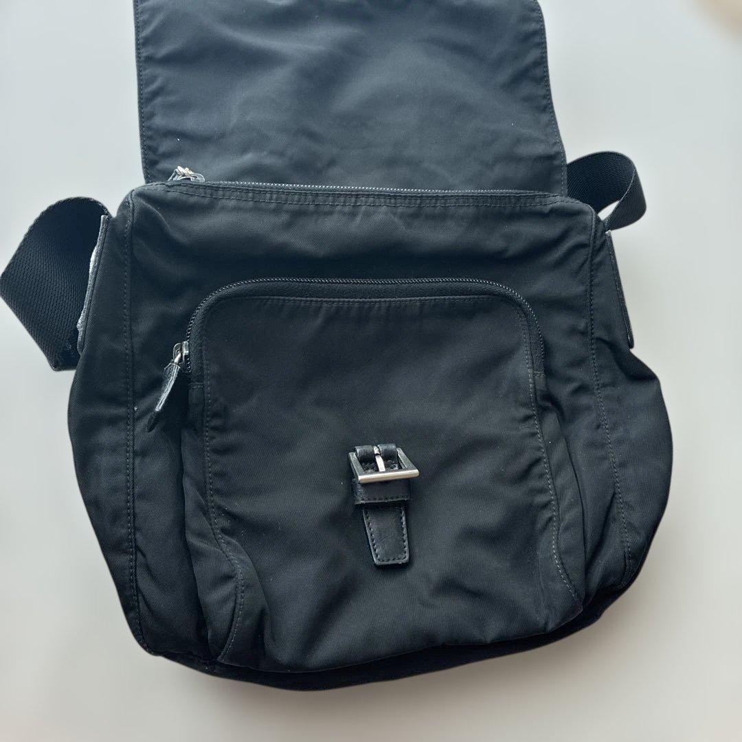 【美品】PRADA プラダ　ナイロン　三角プレート　ベルト　ショルダーバッグ