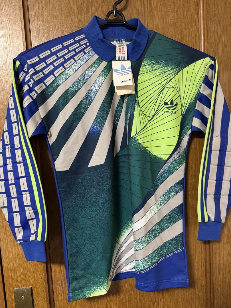 80s 90s old adidas ゴールキーパーシャツ 襟付き長袖Sサイズ