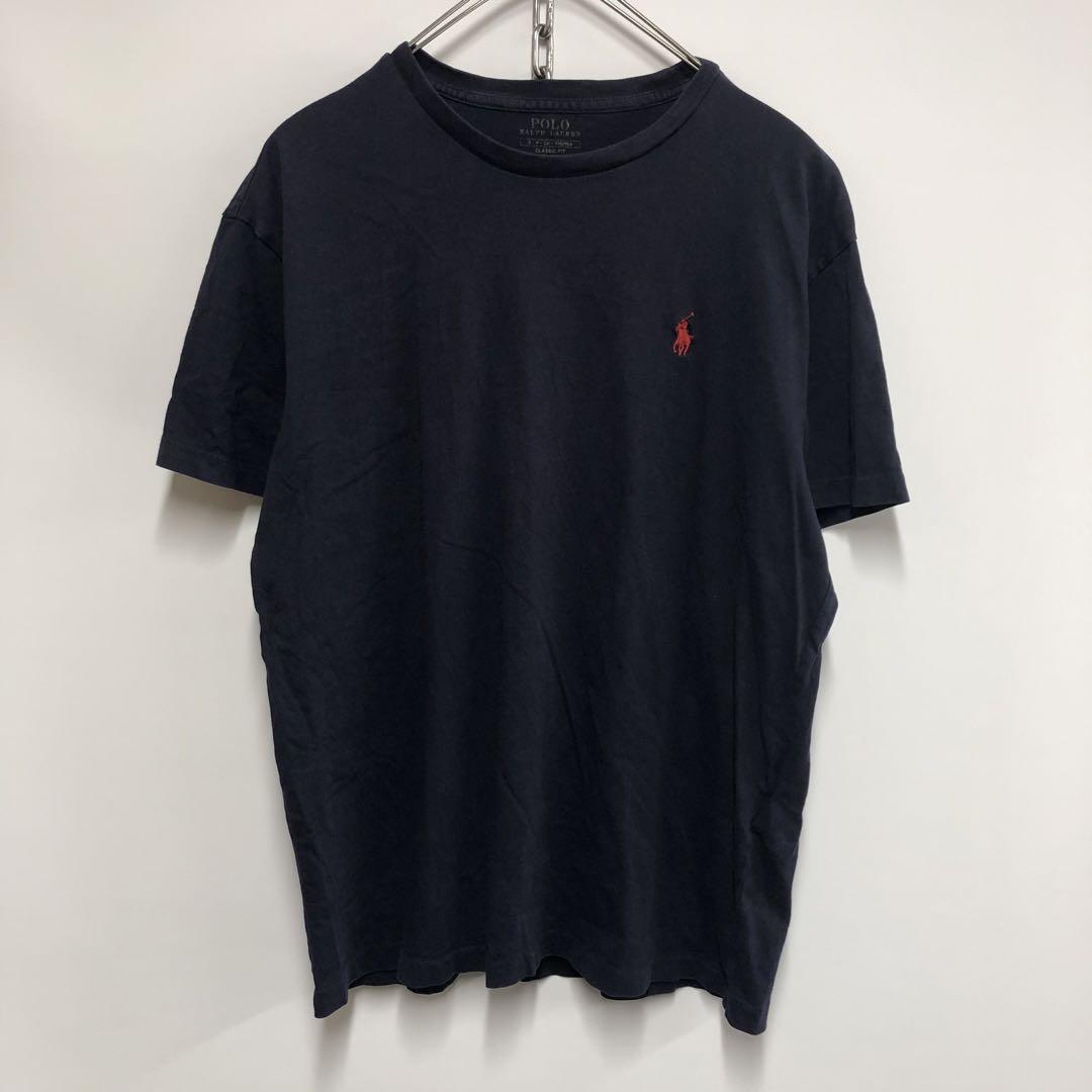 ポロラルフローレンPOLO RALPH LAUREN TシャツLネイビー刺繍ロゴ