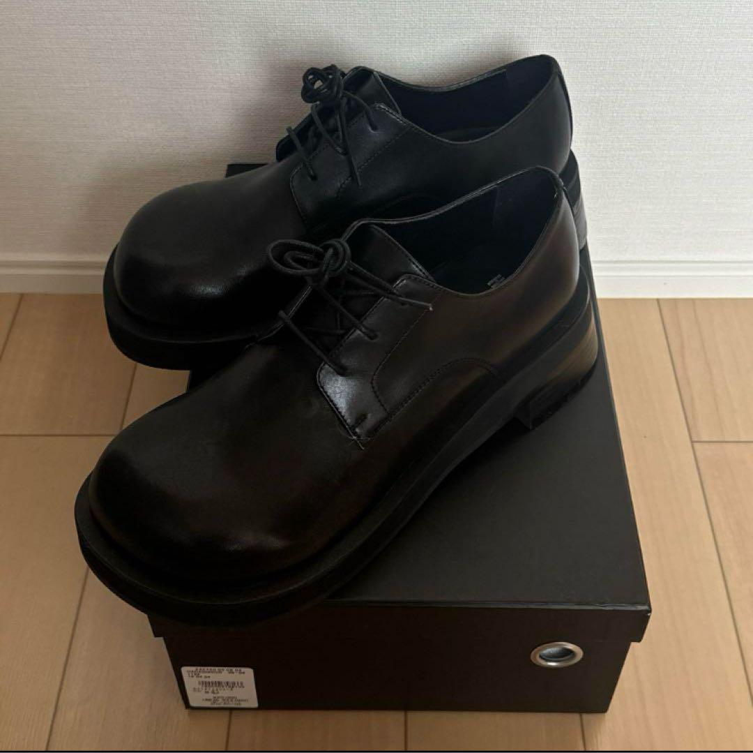 【未使用 美品】 HARE レザー デザインシューズ メンズ 革靴 黒 ブラック 美品】 HARE レザー デザインシューズ メンズ 革靴 黒 ブラック