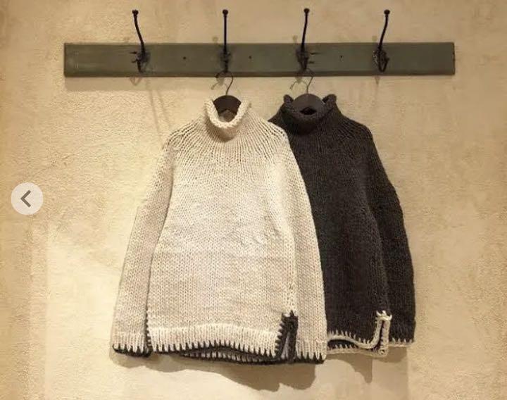 nest Robe ペルーウール タートルニット ホワイト