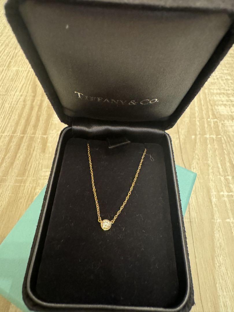 きれいめ ティファニー バイザヤード ネックレス K18YG 約0.14ct きれいめ ティファニー バイザヤード ネックレス K18YG 約0.14ct