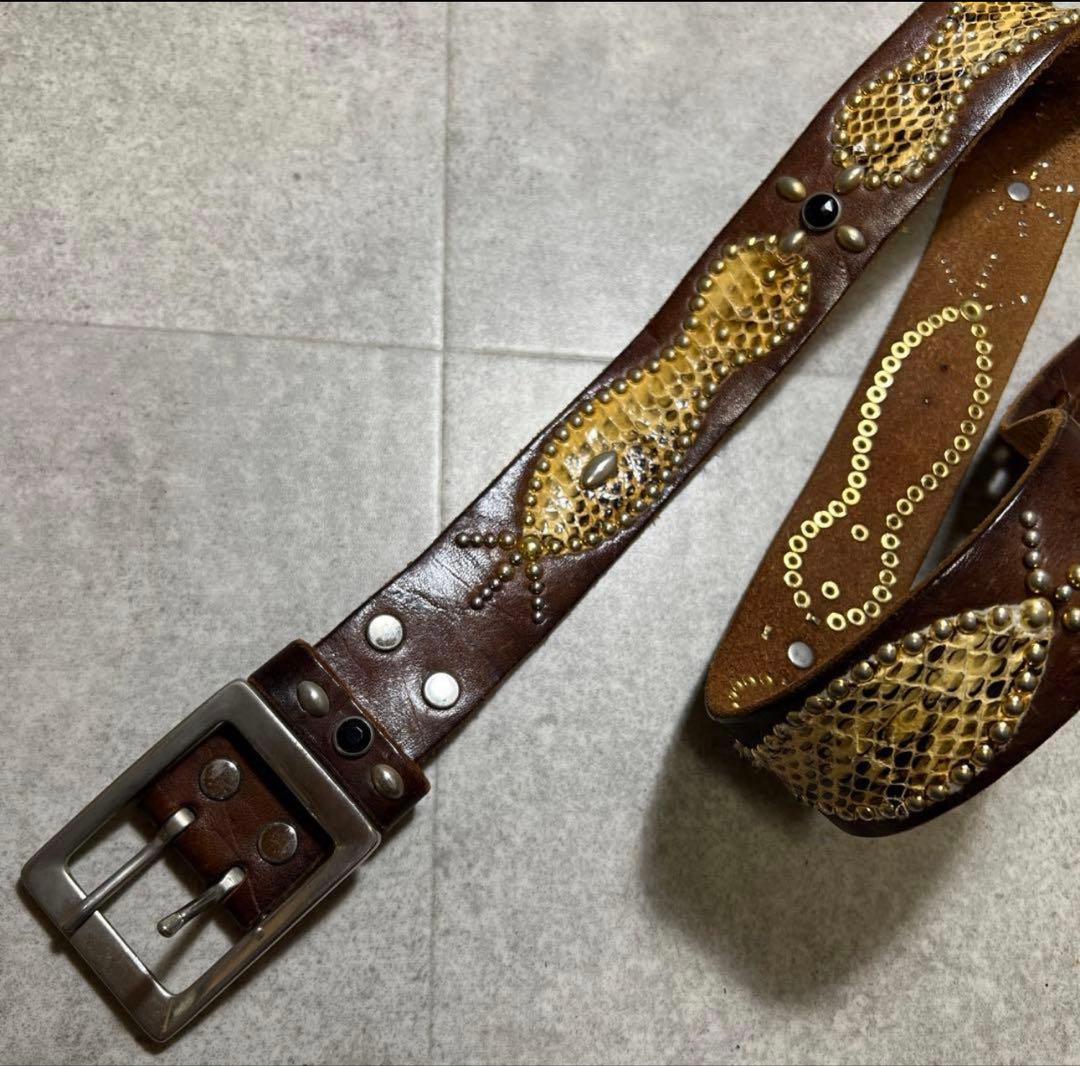 ✨希少✨　ホークカンパニー　スタッズベルト　HTC激似　ダブル爪ブラウン 円堂守 ✨希少✨ ホークカンパニー スタッズベルト HTC激似 ダブル爪ブラウン