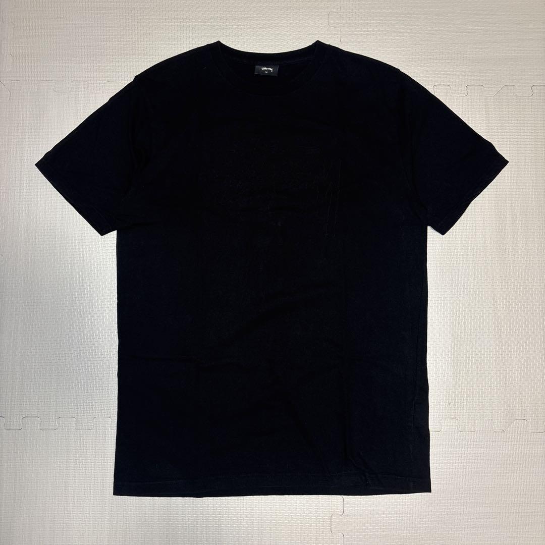 Stussy半袖Tシャツ ブラックロゴ センターロゴ