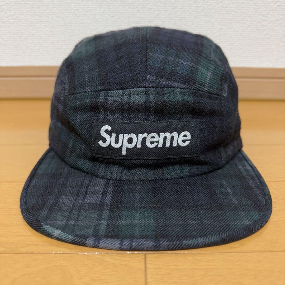Supreme Plaid Camp Cap ブラック 16aw