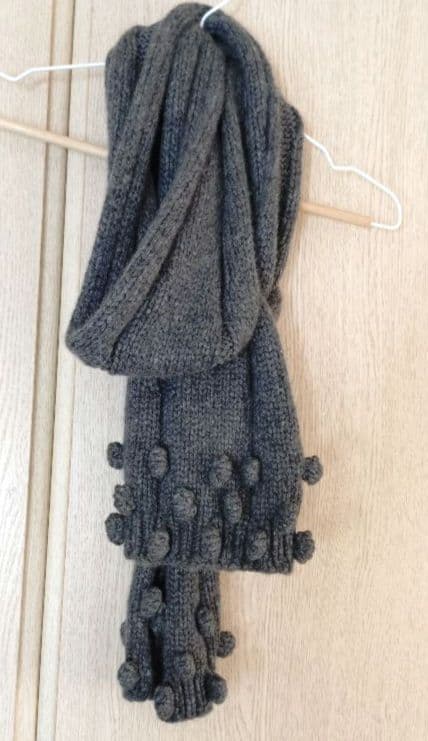 AGNONA アニオナ マフラー イタリア製 カシミヤ チャコールAgnona