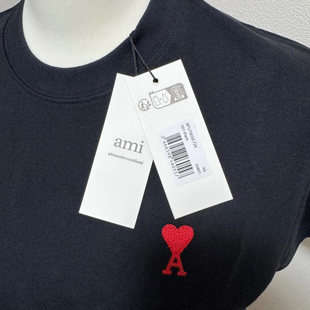 新品・タグ付き】AmiParis アミパリス Tシャツ 黒 XS ユニ