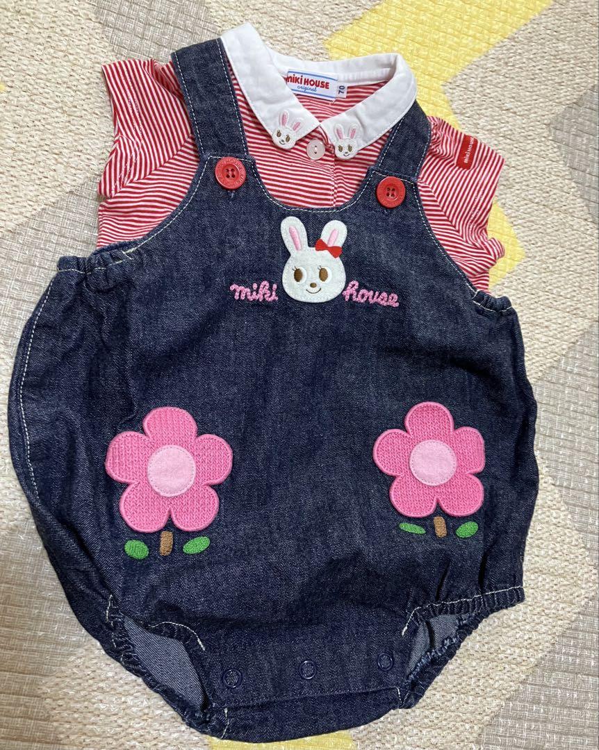 【美品】ミキハウス　ダルマオール レトロ 美品☆ミキハウス☆ダルマオールセット☆フリー T85ー