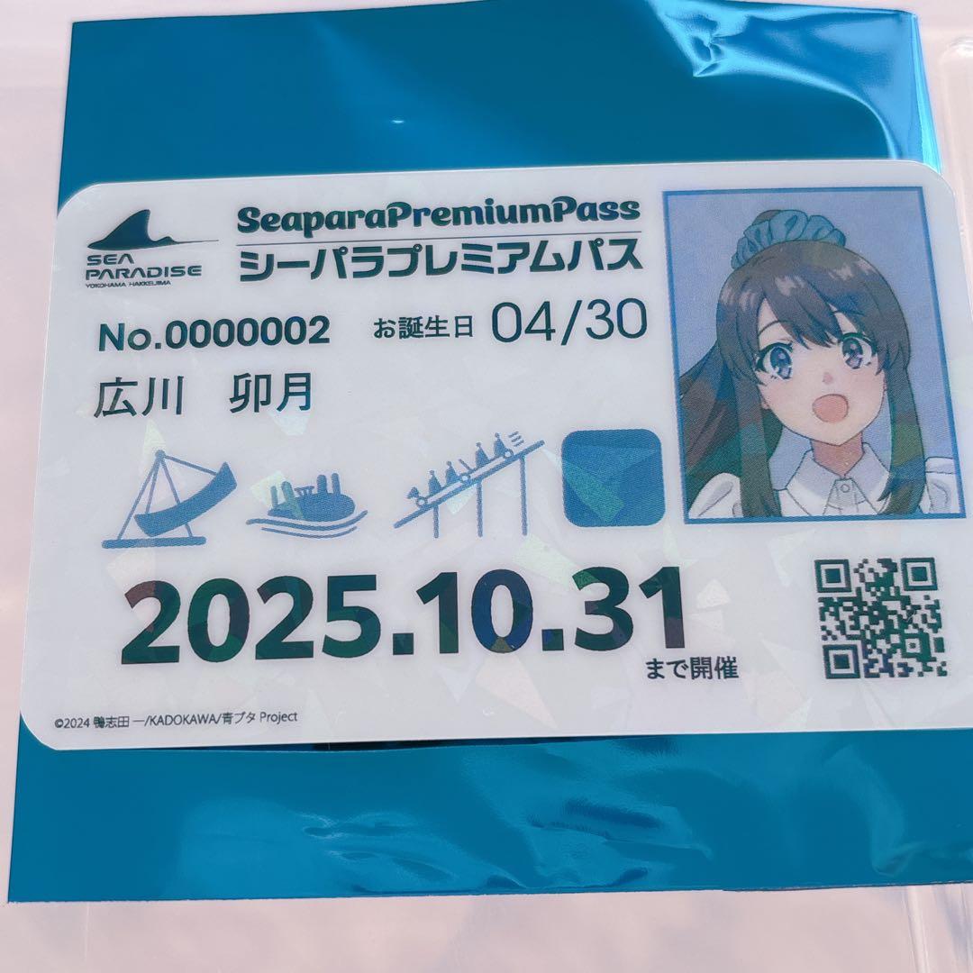 広川卯月 青ブタ×八景島シーパラダイス プレミアムパス風カード　入場特典 青ブタ×八景島シーパラダイス プレミアムパス風カード 広川卯月