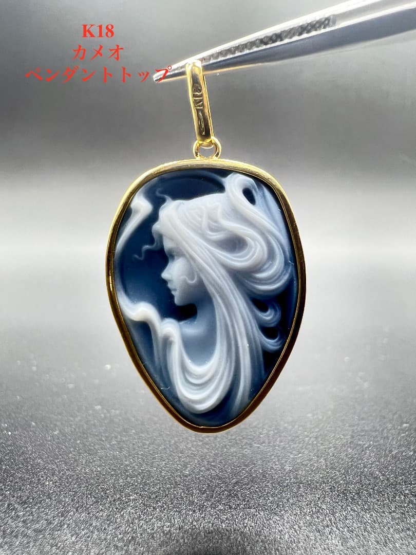 k18 750刻印　刻印金具　カメオ　ペンダントトップ K18 カメオ ペンダントトップ - メルカリ