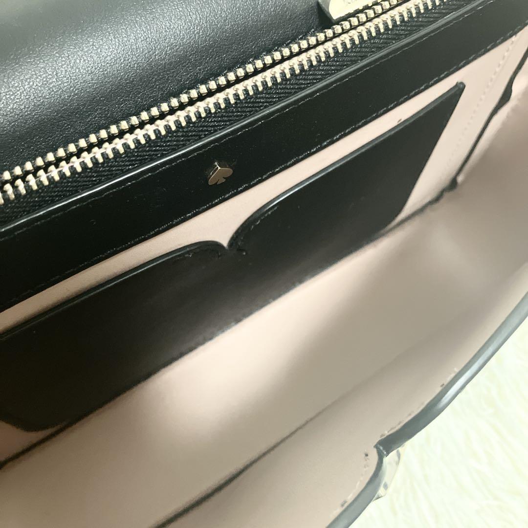 美品✨ ケイトスペード ニコラ ツイストロック ショルダーバッグ レザー 黒