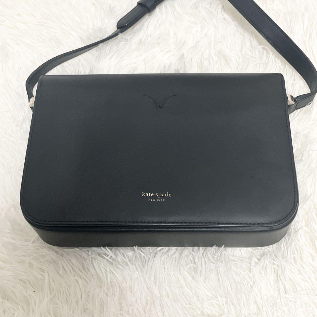 美品✨ ケイトスペード ニコラ ツイストロック ショルダーバッグ レザー 黒