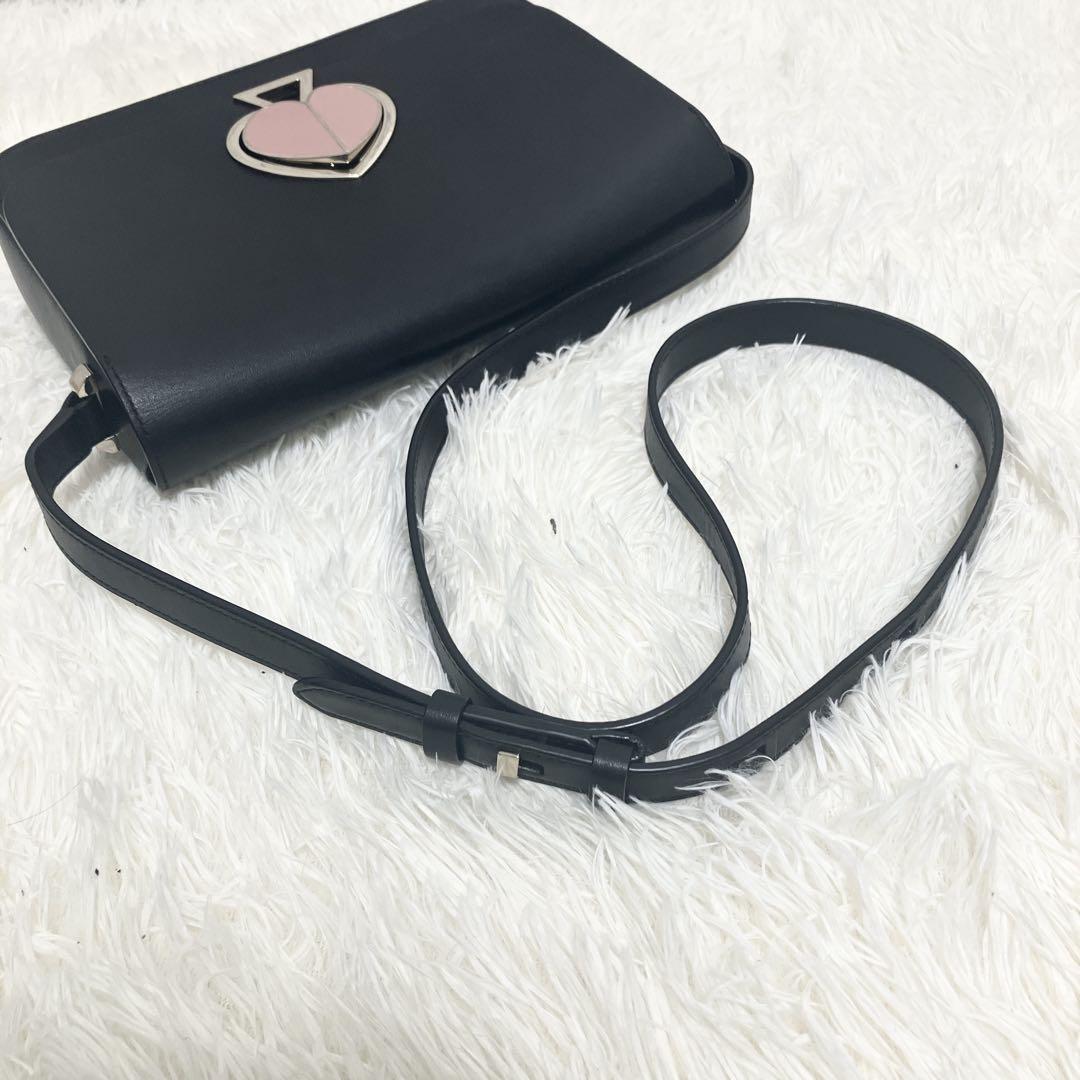 美品✨ ケイトスペード ニコラ ツイストロック ショルダーバッグ レザー 黒