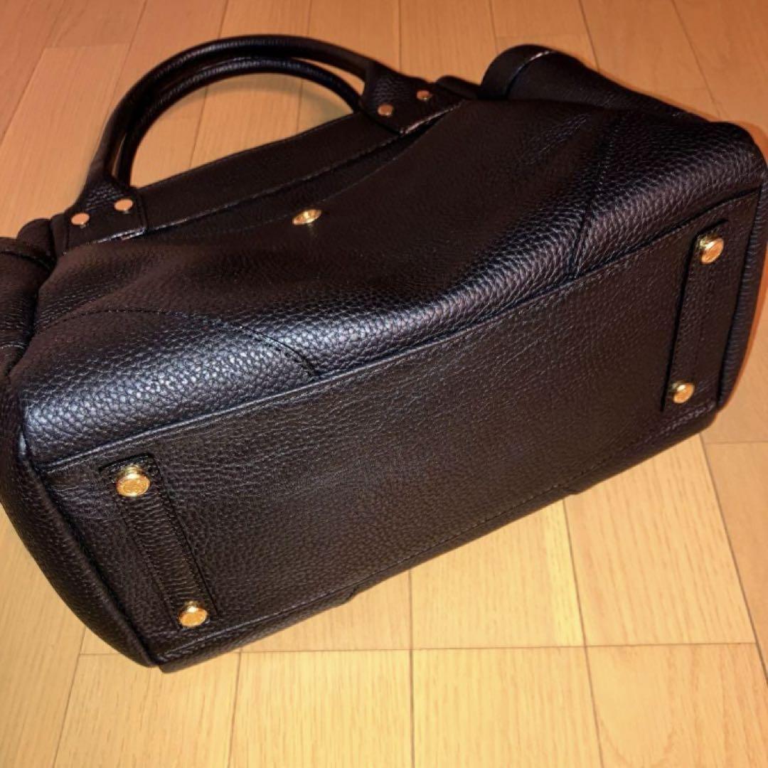 A.D.M.J トートバッグ 牛皮 黒 金ボタン アクセソワ ドゥマドモアゼル 画像6