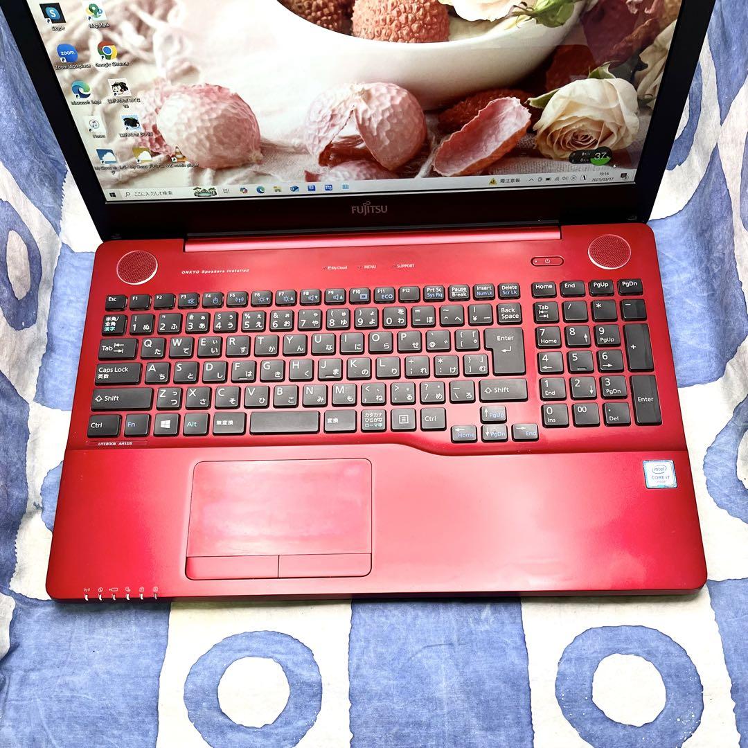 綺麗ブルーレイ☆快適HDD1TB☆大人気赤ノートパソコン♪webカメラで研修も！ 快適HDD1TB☆i7☆大人気赤ノートパソコン♪webカメラで研修も