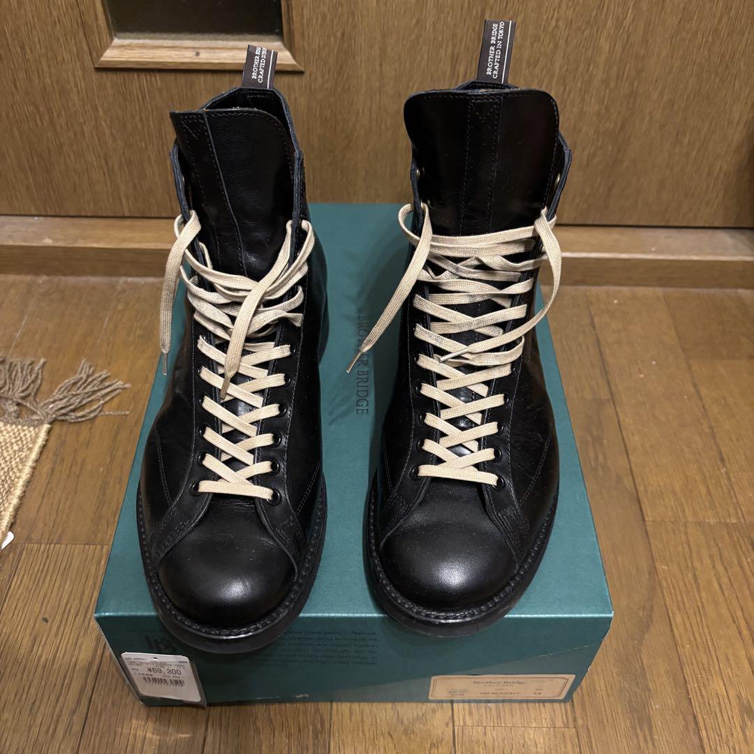 BROTHER BRIDGE ブラックレザーシューズ 7½