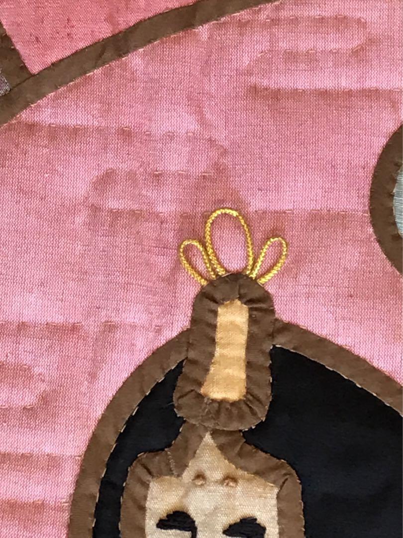 ハンドメイド　パッチワークタペストリー　ひな祭り　お雛様
