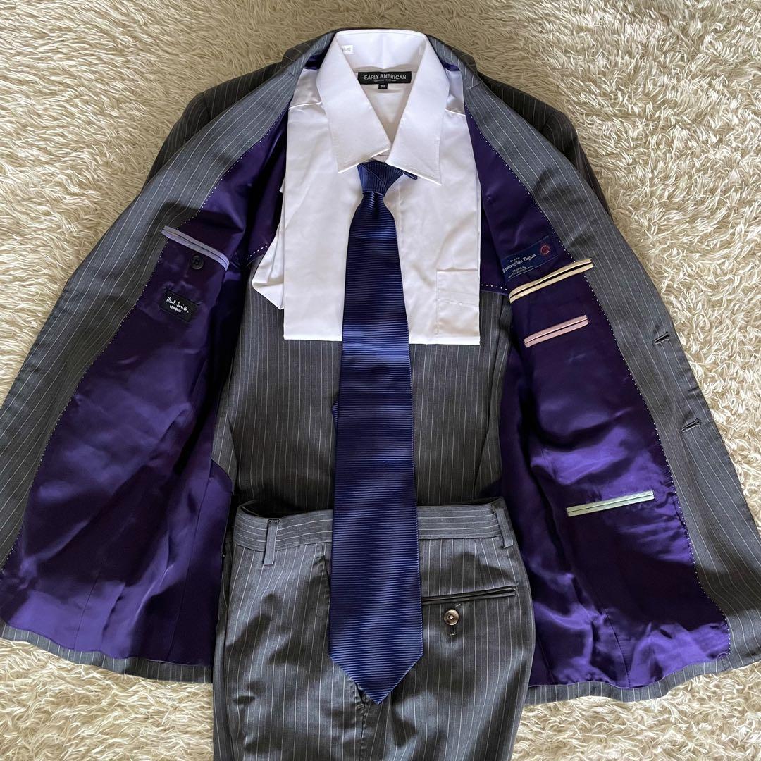 美品✨Paul Smith LONDON ゼニア ストライプグレースーツ S