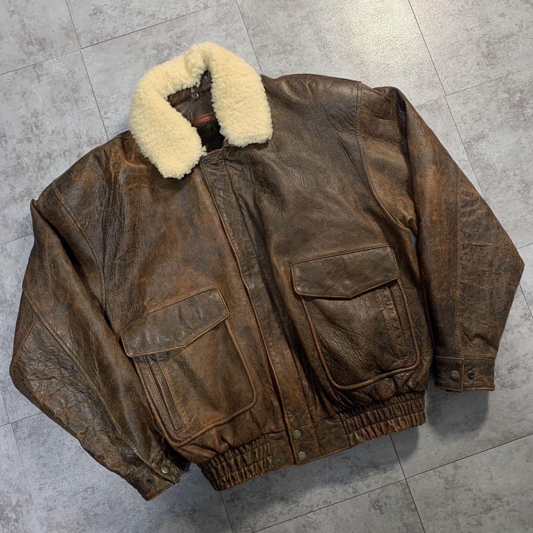 ジャケット・アウター 80s Vtg A-2 real leather flight jacket