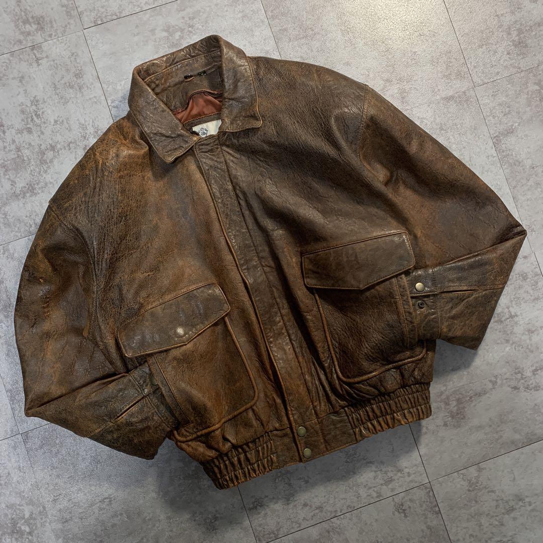 ジャケット・アウター 80s Vtg A-2 real leather flight jacket