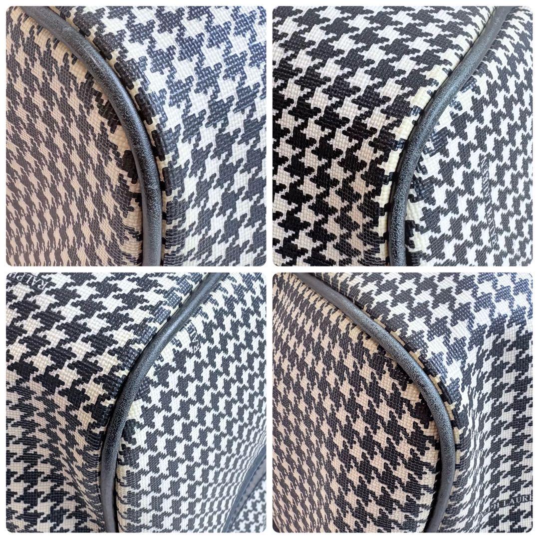 美品✨RALPH LAUREN 2way PVC ボストンバッグ 千鳥格子 旅行