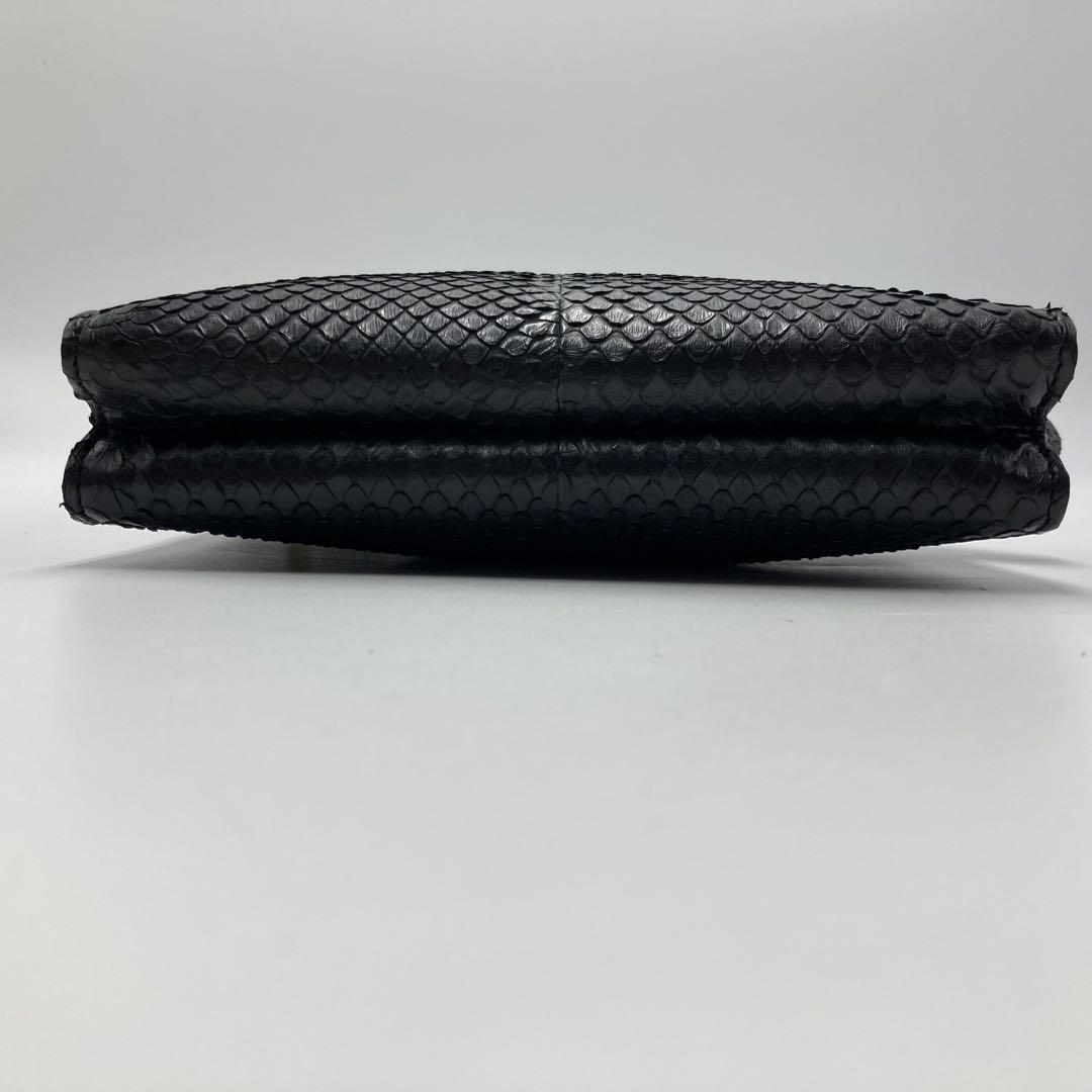 専用 LOEWE パイソン クラッチバッグ ブラック レザー