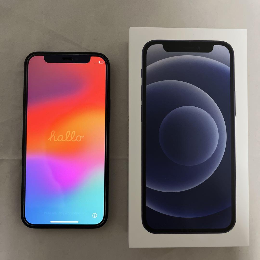 超美品 iPhone 12 mini 128GB ブラック au ロック解除 箱
