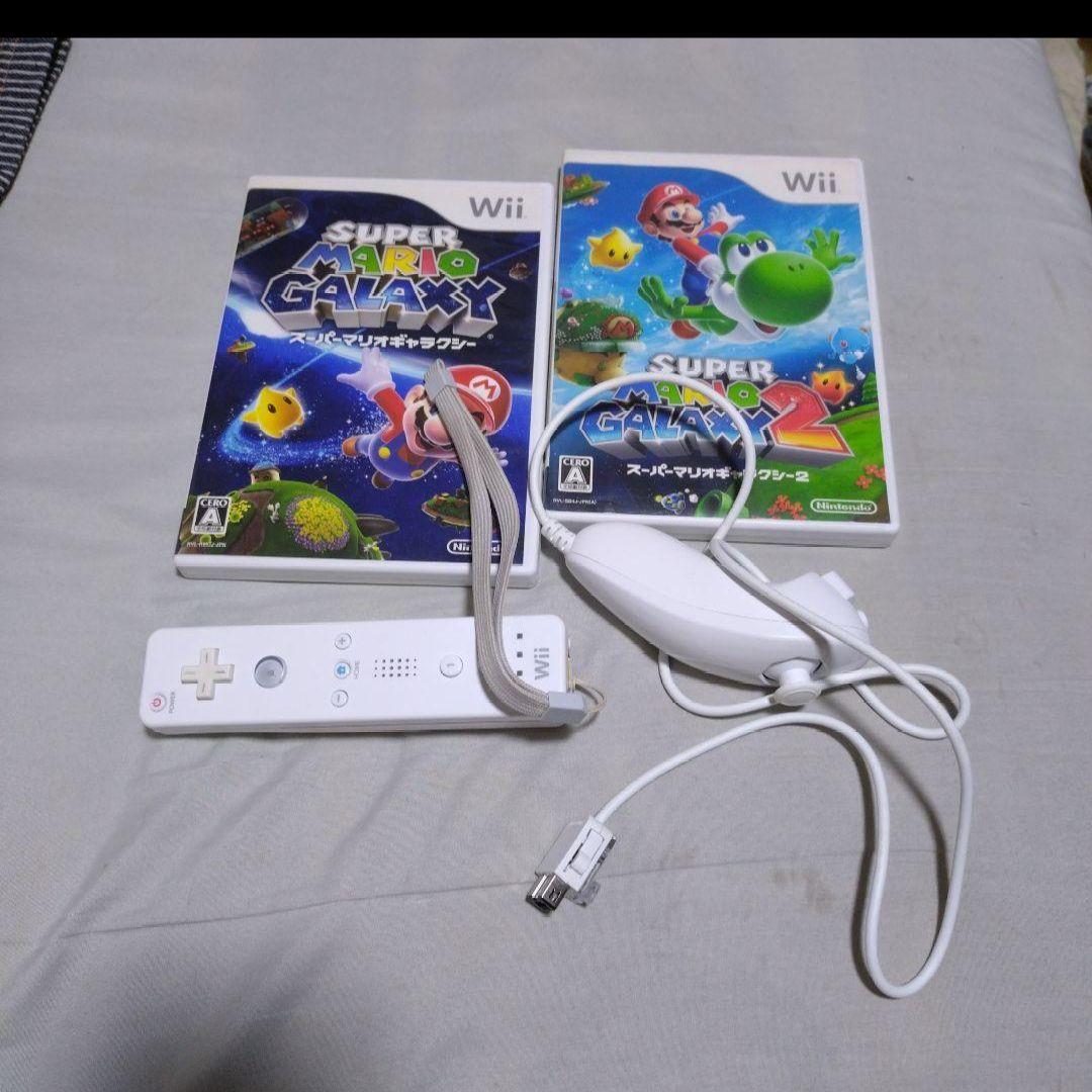 お得】スーパーマリオギャラクシー1.2 wiiリモコン、ヌンチャク