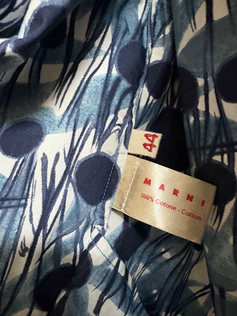 MARNI 半袖シャツ 抽象柄 青系