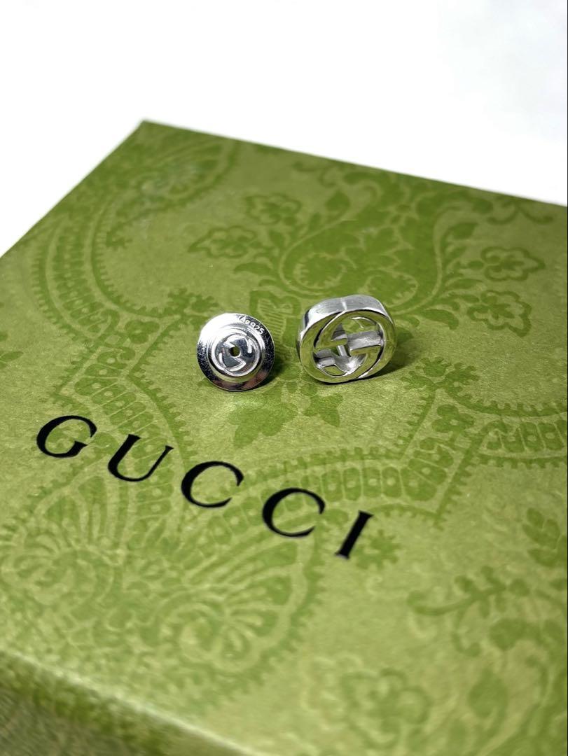 【美品】　GUCCI インターロッキングg ピアス　片耳　キャッチGGロゴ