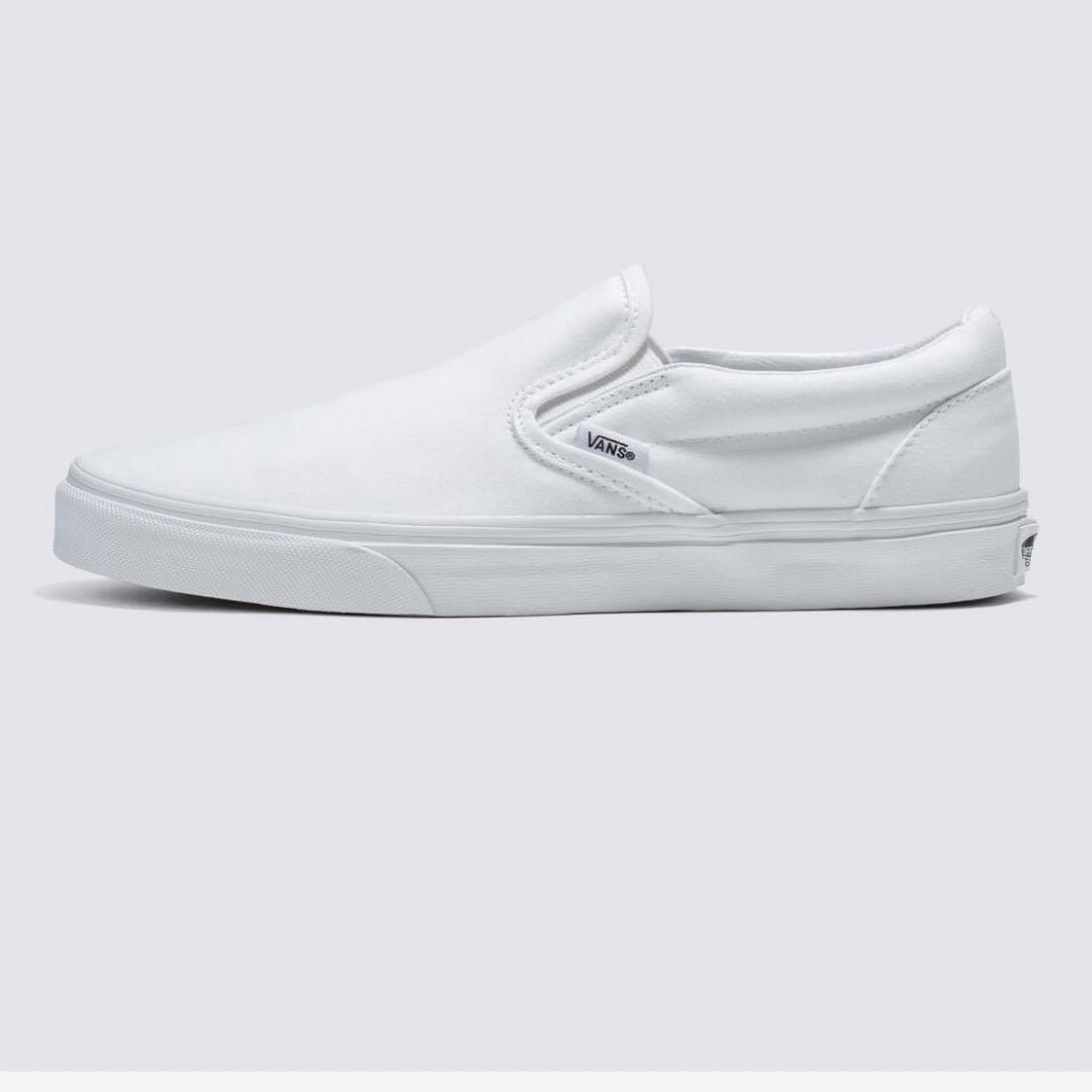 ヴァンズ vans スニーカー スリッポン レディース ホワイト バンズ