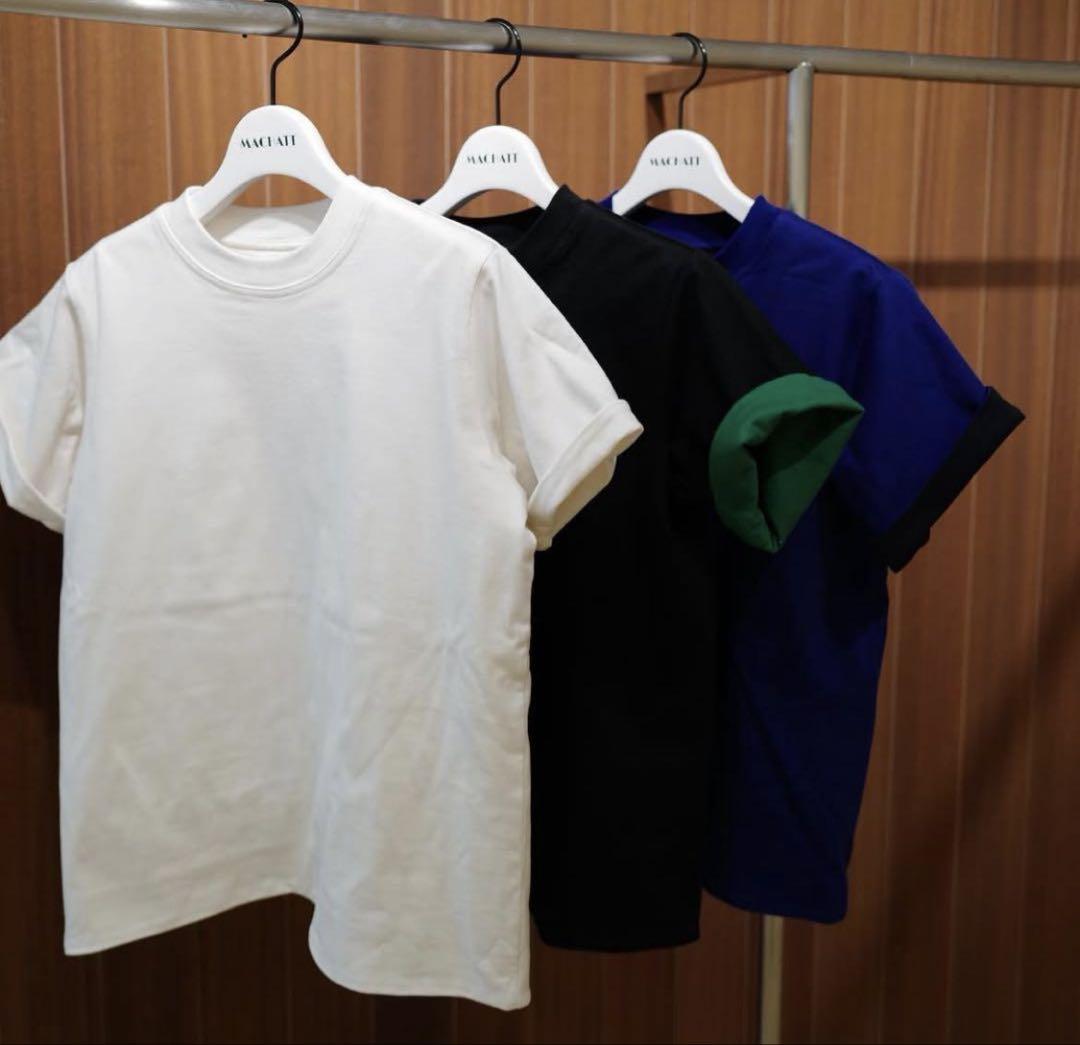 machatt リバーバイカラーTシャツ タグ付き未使用】MACHATT リバーバイカラーTシャツ黒/緑 半袖T