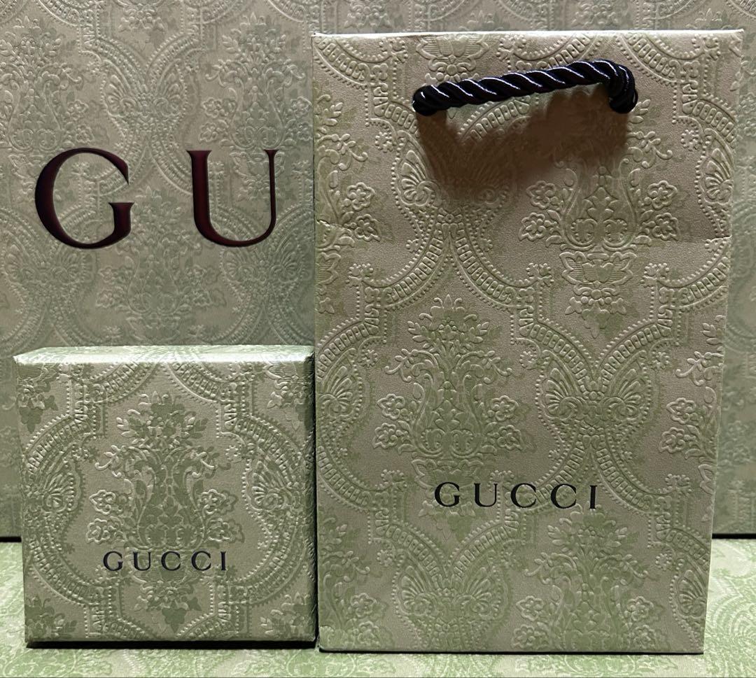新品 未使用 GUCCI グッチ ロゴ エナメル リング 指輪 24号 ブラック