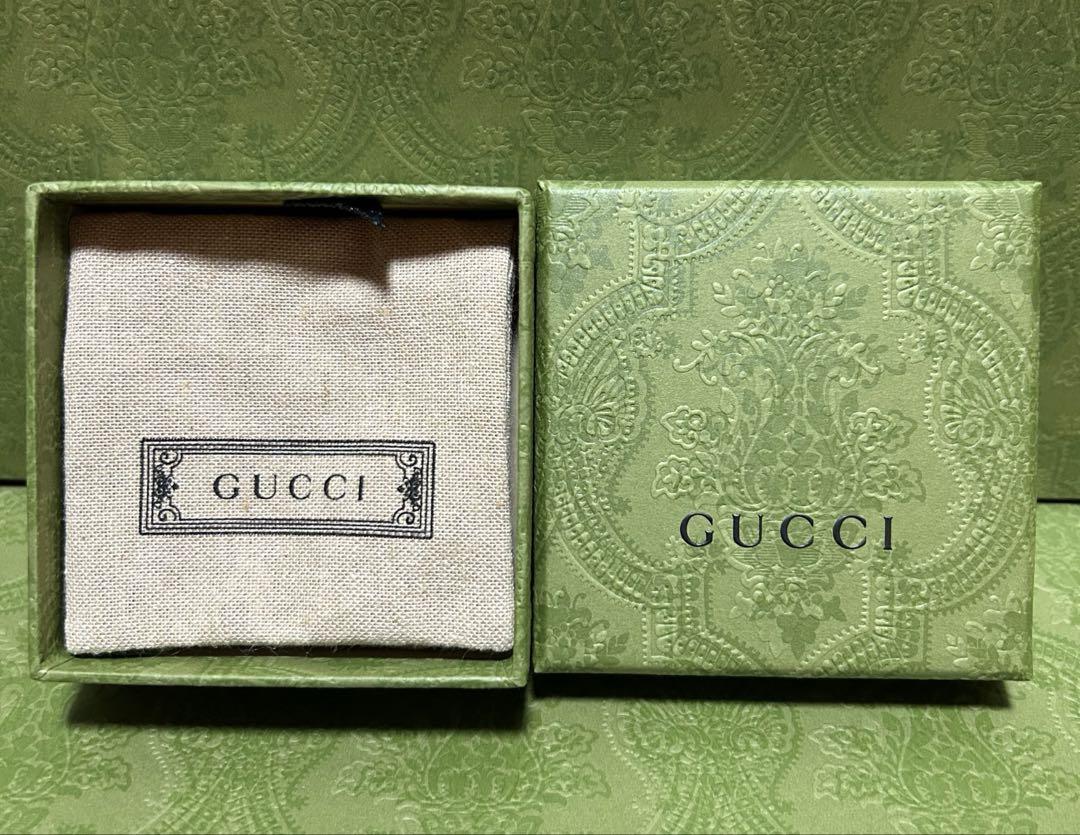 新品 未使用 GUCCI グッチ ロゴ エナメル リング 指輪 24号 ブラック