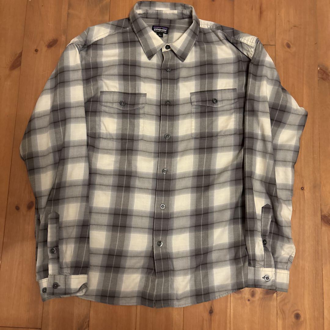 patagonia オーガニックコットン チェック柄 L