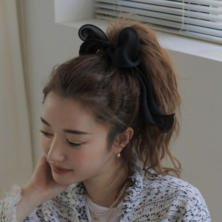 新色】ビッグ リボン 韓国 大きめ オーガンジー ヘアアクセサリー 黒 シアー - メルカリ 新色】ビッグ リボン 韓国 大きめ オーガンジー ヘアアクセサリー 黒 シアー - メルカリ